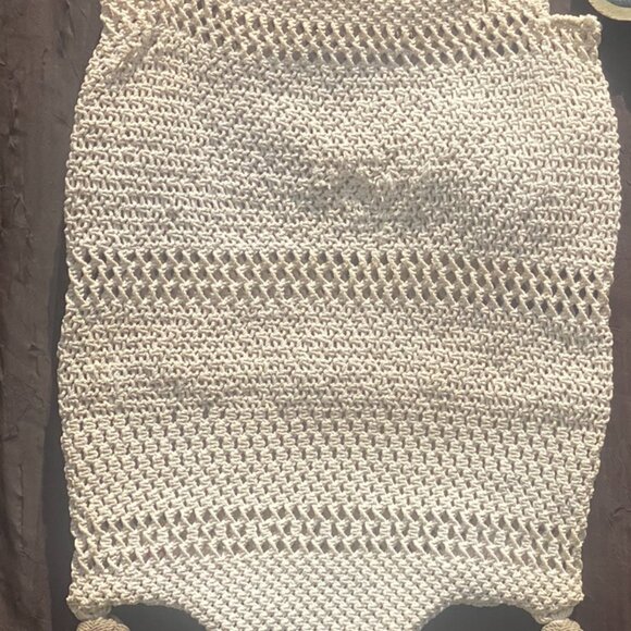 28-(VA) Vintage Accessory. Handcrafted. Brass Handle. Crochet. Handbag. - Picture 3 of 7